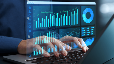 Person using data visualizations to support data-driven decision making