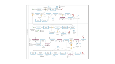 An example of a healthcare process workflow drawn with Cardanit BPMN editor