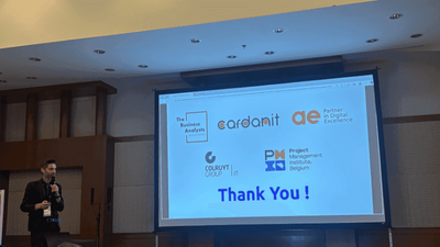 Filip Hendrickx thanking Cardanit as a sponsor