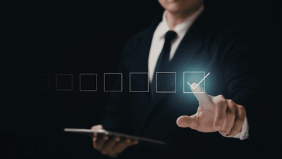 Business professional selecting a process simulation software option