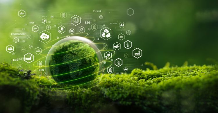 Green environment with all activities included in Environmental, Social and Governance