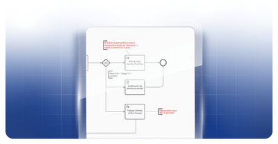 Elements marked in red to catch the attention of the process owner