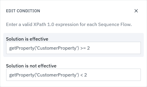 Preview of how to configure sequence flow conditions