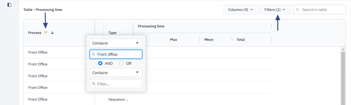 filter context menu